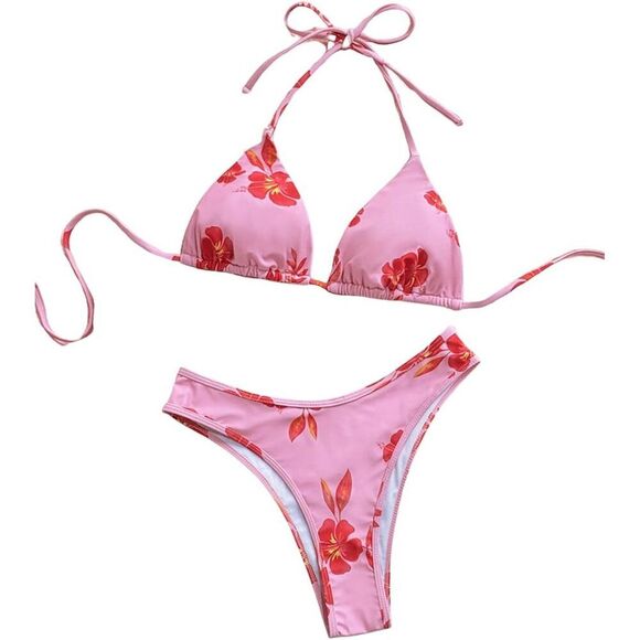 Source Unknown Other - Pink floral triangle bikini